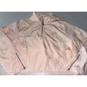 Adidas Womens XL Originals Layered Long Sleeve TRACK‎ TOP Jacket Light Pink Crop